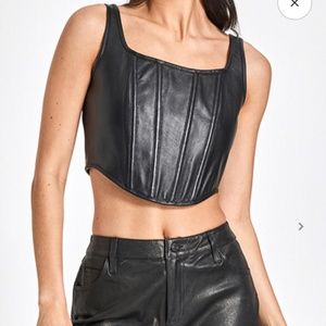 Leather bustier black